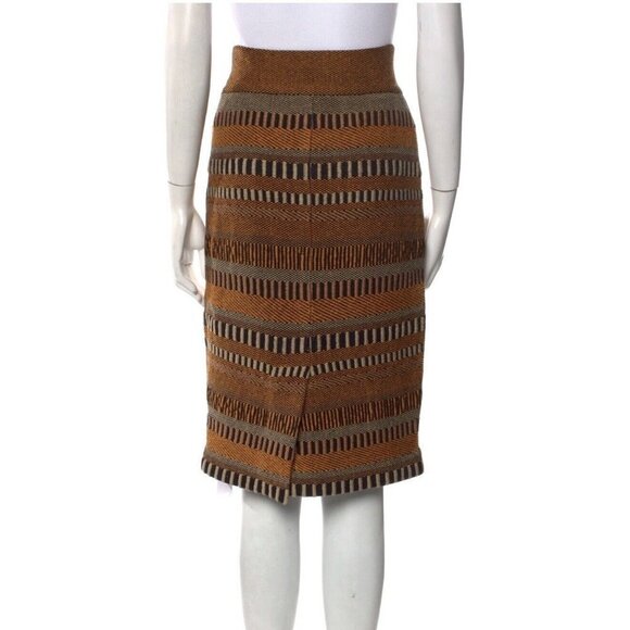 BURBERRY PRORSUM Runway SS12 Striped High Rise Pencil Tweed Knit Skirt Size S - Picture 2 of 13